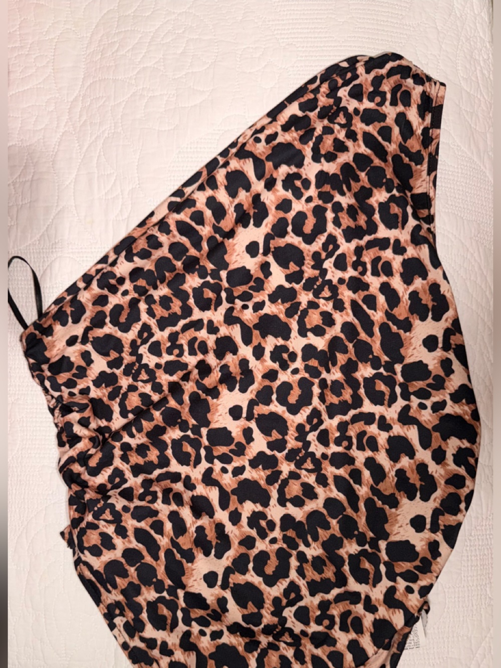 SHEIN Light Gray Slip Skirt with Leopard Trim